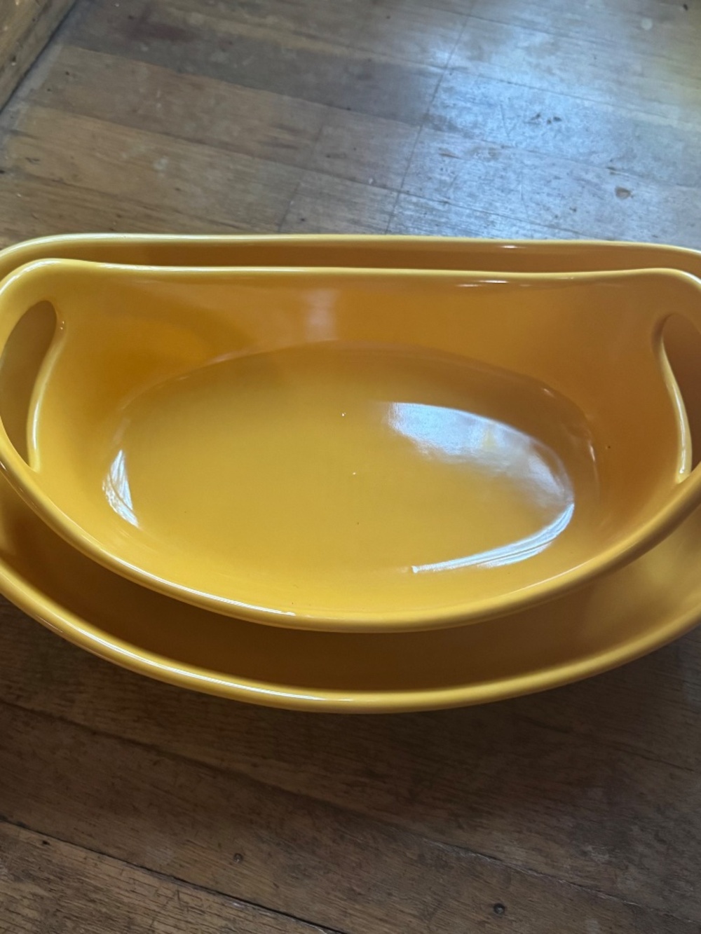 Rachael Ray Oval Bakeware Casserole Pans Set 2 Yellow- 1.25 + 2.25 qt
